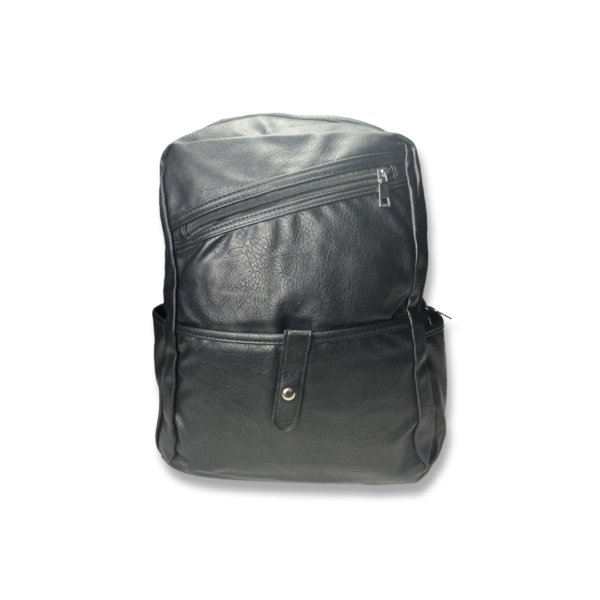Rucsac damă negru din piele ecologică cu design modern și buzunare laterale