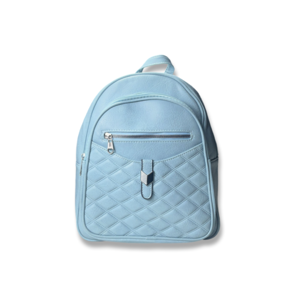 Rucsac damă bleu din piele ecologică cu model matlasat și design elegant