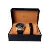 Set Ceas Bărbătesc CASORAY cu Cadran Negru și Carcasă Rose Gold + Brățară Neagră Din Piele Împletită - imagine 2
