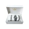 Set Ceas și Brățări de Damă Argintii cu Cristale – Cadran Negru, Design Elegant și Strălucitor - imagine 2