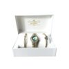 Set Cadou JOSEPH – Ceas Auriu de Damă cu Cristale și Cadran Verde, Brățări Asortate, Cutie Premium Albă - imagine 2